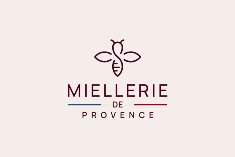 Logo de la Miellerie de Provence : une abeille stylisée au-dessus du nom de la marque