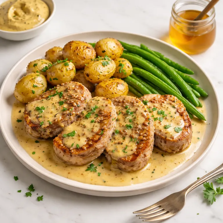 porc sauce moutarde miel